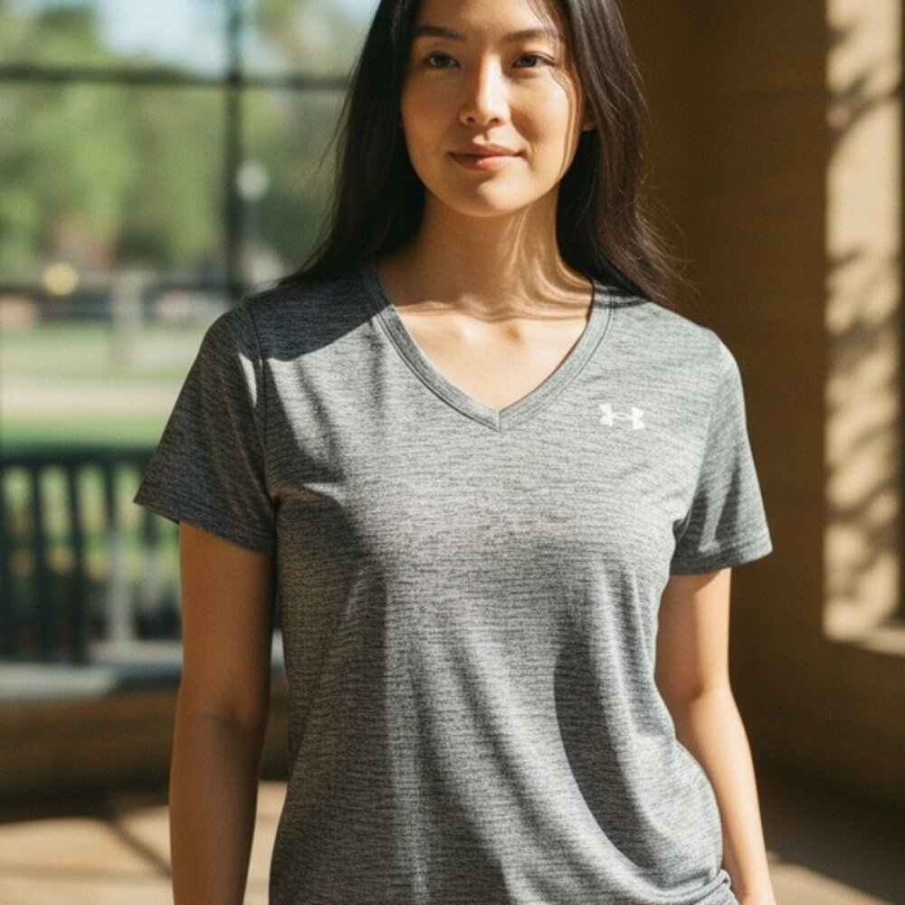 Under Armour Women's Charcoal V-Neck Tee